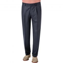 HILTL Hose Milano-U 42053/33802/42 Hose Milano U, Classic Fit, Flanell, Nachtblau meliert, Nachtblau