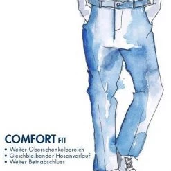 HILTL Hose Milano-U 42053/33802/42 Hose Milano U, Classic Fit, Flanell, Nachtblau meliert, Nachtblau -Anzüge & Westen Schritte 372235 norm4