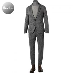CINQUE Anzug Ciuno 2268+2186-7197/68 Jersey, Grau-schwarz kariert, Grau-schwarz