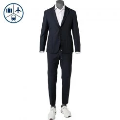 BOSS Anzug Hanry-Genius 50460650+671/402 Reise-Anzug Hanry-Genius, Slim Fit, MIkrofaser-Stretch, Dunkelblau
