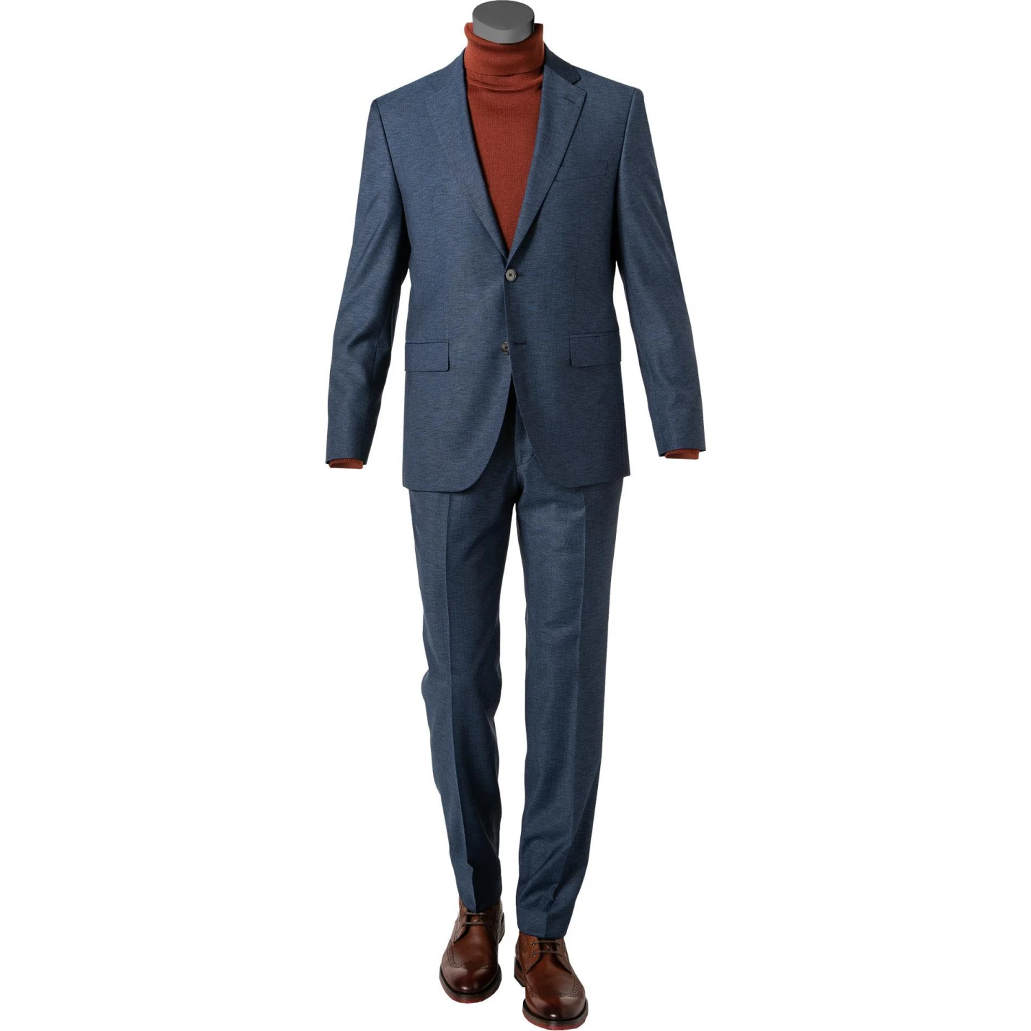 BOSS Anzug Jasper-Leon 50460507+516/425 Regular Fit, Schurwolle, Blau meliert, Blau 3 BOSS Anzug Jasper-Leon 50460507+516/425 Regular Fit, Schurwolle, Blau meliert, Blau