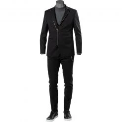 KARL LAGERFELD Anzug 155502+255055/10/512083 Schurwoll-Stretch, Schwarz