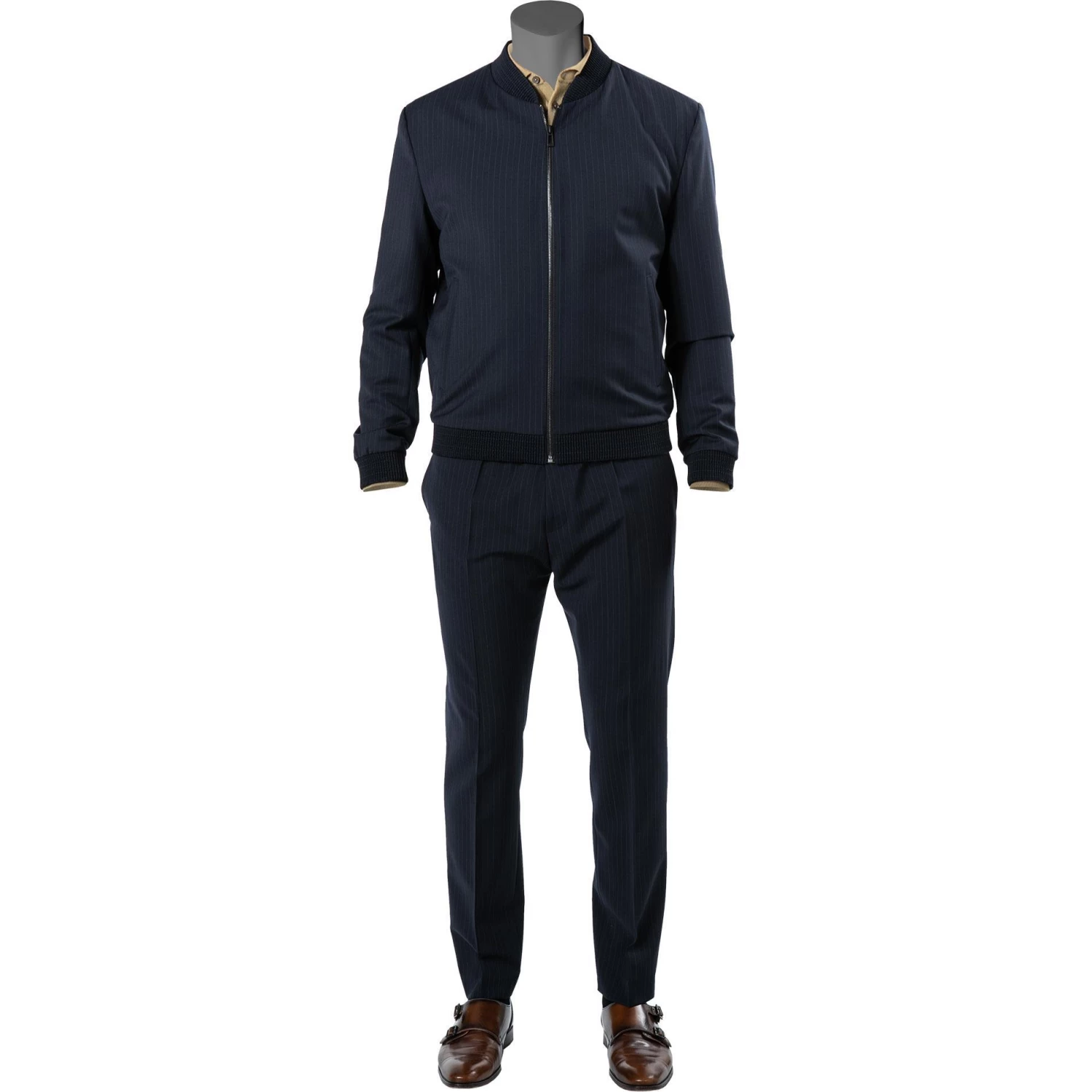 HUGO Anzug Ukashi/Howard 50458371+295/405 Anzug Ukashi-Howard, Extra Slim Fit, Schurwoll-Stretch, Dunkelblau gestreift, Dunkelblau 3 HUGO Anzug Ukashi/Howard 50458371+295/405 Anzug Ukashi-Howard, Extra Slim Fit, Schurwoll-Stretch, Dunkelblau gestreift, Dunkelblau