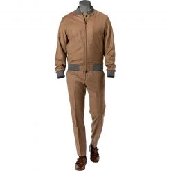 BOSS Anzug Hanry/Genius 50458797+788/262 Anzug Hanry-Genius, Slim Fit, Schurwoll-Stretch, Beige meliert, Beige