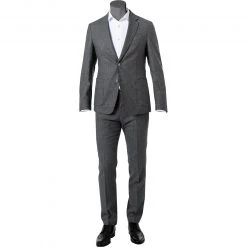 BOSS Anzug Hanry/Genius 50458811+60306/030 Anzug Hanry-Genius, Slim Fit, Schurwoll-Stretch, Grau gemustert, Grau