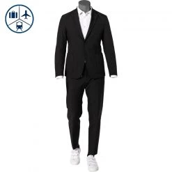 BOSS Anzug Hanry-Genius 50460650+671/001 Reise-Anzug Hanry-Genius, Slim Fit, MIkrofaser-Stretch, Schwarz