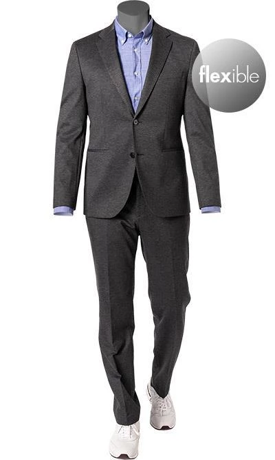 BOSS Anzug Jasper-Leon 50460586+2601/030 Regular Fit, Jersey halbgefüttert, Grau meliert, Mittelgrau 4 BOSS Anzug Jasper-Leon 50460586+2601/030 Regular Fit, Jersey halbgefüttert, Grau meliert, Mittelgrau – Bild 2