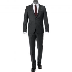 DIGEL Anzug Allan-Apollo 128001+118001/99725/42 Slim Fit, Schurwoll-Stretch, Graphit meliert, Graphit