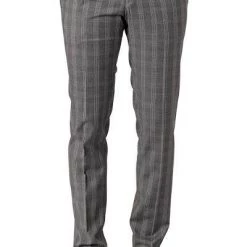 DIGEL Hose Nanno110141/99727/45 Extra Slim Fit, Viskose-Stretch, Grau kariert , Mittelgrau -Anzüge & Westen Schritte 375078 norm
