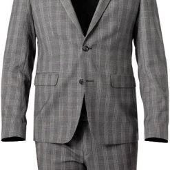 DIGEL Nate-Nanno 120296+110141/99727/45 Anzug, Extra Slim Fit, Viskose-Stretch, Grau kariert , Mittelgrau -Anzüge & Westen Schritte 375081 norm2