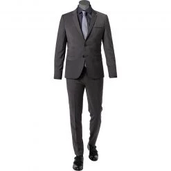 HUGO Anzug Arti-Hesten 50446523+520/028 Extra Slim Fit, Schurwoll-Stretch, Grau meliert, Grau