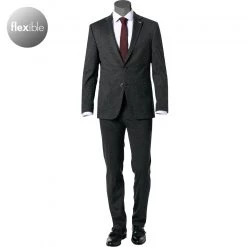 DIGEL Anzug Edison-Sergio 120163+110219/99770/40 Modern Fit, Jersey waschbar, Asphaltgrau meliert, Asphaltgrau