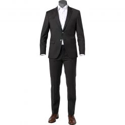 BOSS Anzug Jasper-Leon 50460471+465/203 Regular Fit, Schurwoll-Stretch, Graubraun, Grau-braun