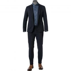 BOSS Anzug Hanry-Genius 50459993+60310/410 Slim Fit, Baumwoll-Stretch, Navy