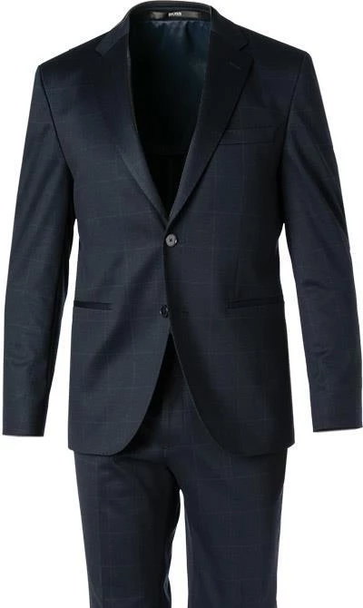 BOSS Anzug Jasper-Leon 50460587+62611/405 Regular Fit, Jersey, Dunkelblau kariert, Dunkelblau 5 BOSS Anzug Jasper-Leon 50460587+62611/405 Regular Fit, Jersey, Dunkelblau kariert, Dunkelblau – Bild 3