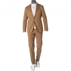 BOSS Anzug Hanry+Genius 50459993+50460310/268 Anzug Hanry-Genius, Slim Fit, Baumwoll-Stretch, Beige
