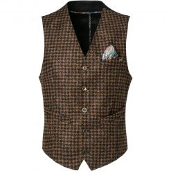 BOB Weste DRUG533 T533/nachtblau-beige Wolle ungefüttert