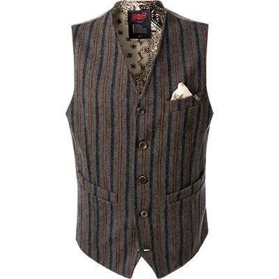 BOB Weste HILL505 T505/grigio Wolle, Grau-braun gestreift 4 BOB Weste HILL505 T505/grigio Wolle, Grau-braun gestreift – Bild 2