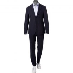 BOSS Anzug Hanry/Genius 50464680+65659/404 Anzug Hanry-Genius, Slim Fit, Mikrofaser ungefüttert, Dunkelblau