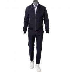 BOSS Anzug Hanry-Genius 50464721+712/404 Slim Fit, Mikrofaser, Dunkelblau