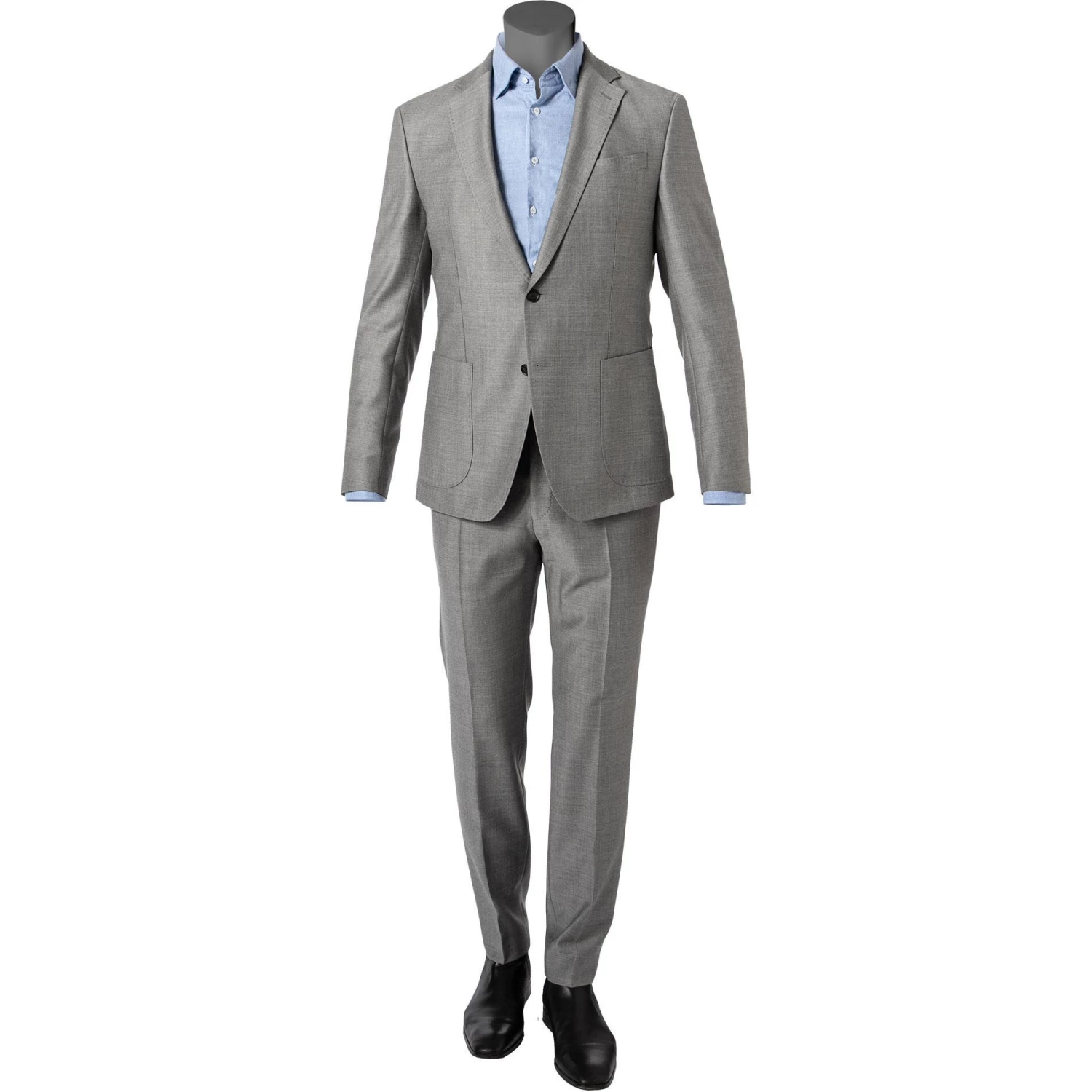 JOOP! Anzug Hustle-Bax 30029126+129/050 Slim Fit, Schurwoll-Stretch, Hellgrau meliert, Hellgrau 3 JOOP! Anzug Hustle-Bax 30029126+129/050 Slim Fit, Schurwoll-Stretch, Hellgrau meliert, Hellgrau