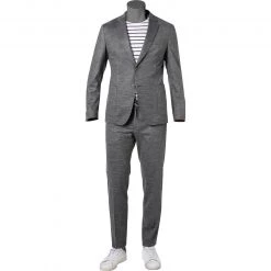 BOSS Anzug Hanry/Genius 50464701+70940/041 Slim Fit, Jersey halbgefüttert, Silbergrau meliert, Silber