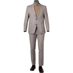 Carl Gross Anzug 21-171N0/127952+139483/71 Leinen halbgefüttert, Beige meliert, Greige