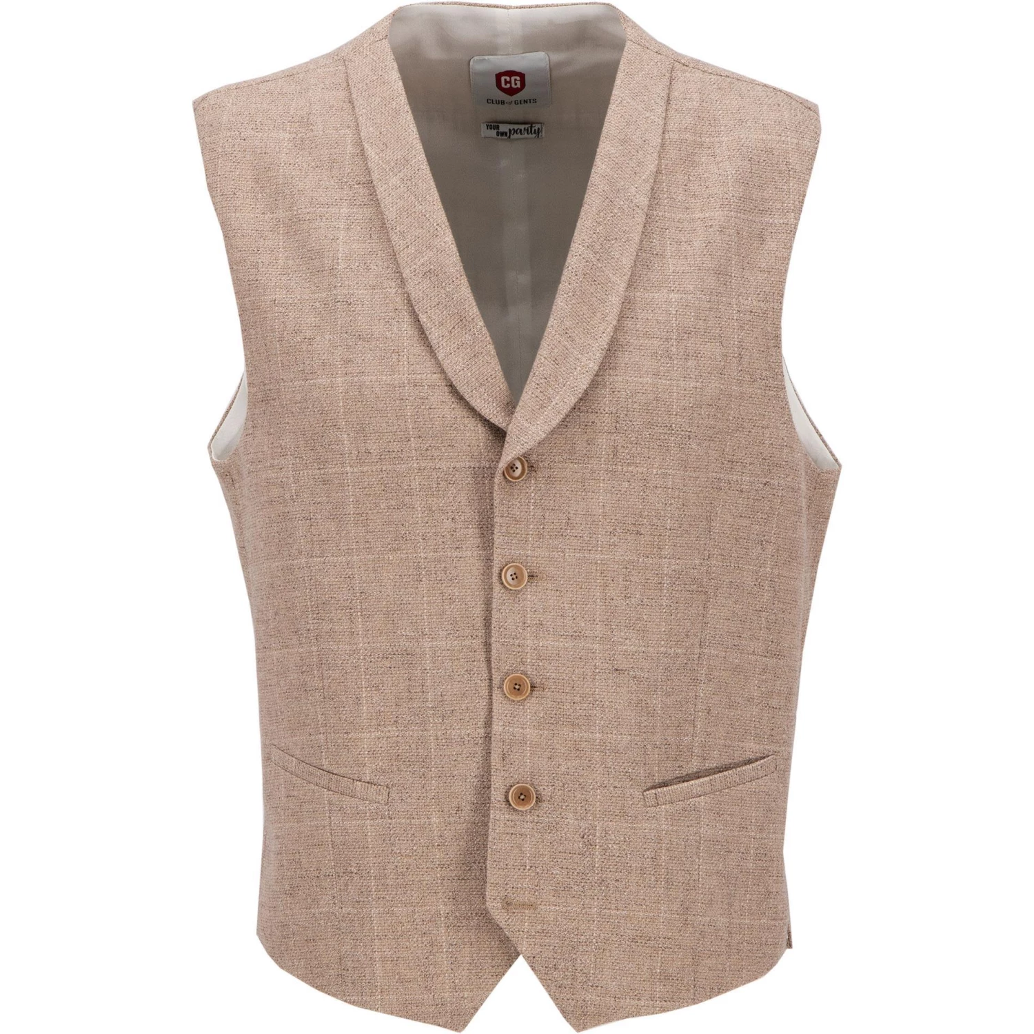CG Weste Paddy 15-004S3/242340/22 Slim Fit, Baumwolle, Sand kariert, Sand 3 CG Weste Paddy 15-004S3/242340/22 Slim Fit, Baumwolle, Sand kariert, Sand