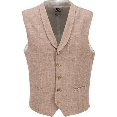 CG Weste Paddy 15-004S3/242340/22 Slim Fit, Baumwolle, Sand kariert, Sand 4 CG Weste Paddy 15-004S3/242340/22 Slim Fit, Baumwolle, Sand kariert, Sand – Bild 2