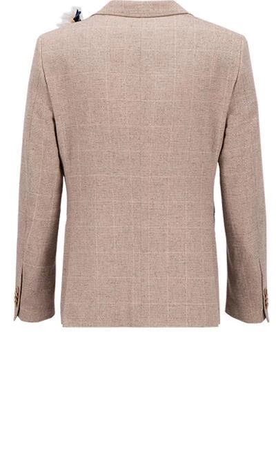 CG Anzug 15-004S3/225222+242340+230053/22 Sakko, Slim Fit, Baumwolle, Sand kariert, Sand 6 CG Anzug 15-004S3/225222+242340+230053/22 Sakko, Slim Fit, Baumwolle, Sand kariert, Sand – Bild 4