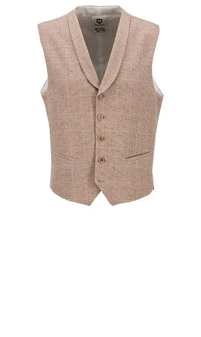 CG Anzug 15-004S3/225222+242340+230053/22 Sakko, Slim Fit, Baumwolle, Sand kariert, Sand 7 CG Anzug 15-004S3/225222+242340+230053/22 Sakko, Slim Fit, Baumwolle, Sand kariert, Sand – Bild 5