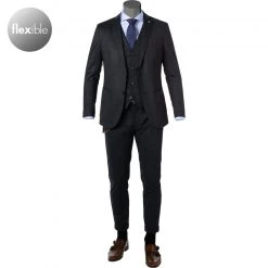 CG Anzug 00-151J3/424032+440023+431043 Slim Fit, Mikrofaser, Dunkelblau