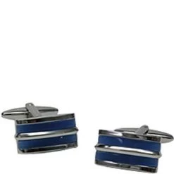 Starck Manschettenknöpfe AA48315Rn4 Metall, Silber-blau